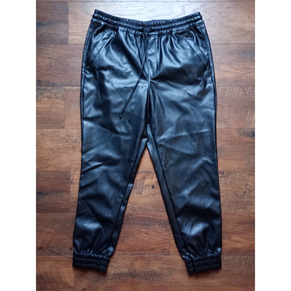 Dollhouse Vegan faux leather Black Joggers Size Large NWT